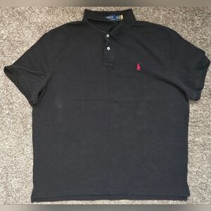 Ralph Lauren Classic Black Polo With Red Logo Size XXL